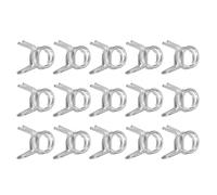 sourcing map 15Pcs 5mm/0.2inch Inner Dia Double Wire Spring Hose Clamp, Stainless Steel Adjustable Spring Clips for Hose Fuel Line Silicone Tube Water Pipe Air Pipe
