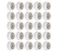 sourcing map 15Pcs 608ZZ Ball Bearing Guide 8x26x10mm Double Metal Shielded Nylon Roller Bearings, Flat Pulley Wheel for Furniture, Hardware Accessories, White