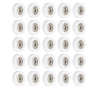sourcing map 15Pcs 608ZZ Ball Bearing Guide 8x36x10mm Double Metal Shielded Nylon Roller Bearings, Flat Pulley Wheel for Furniture, Hardware Accessories, White