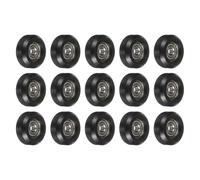 sourcing map 15Pcs 625Z Ball Bearing Guide 5x24x10mm Double Metal Shielded Nylon Roller Bearings, Flat Pulley Wheel for Furniture, Hardware Accessories, Black