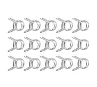 sourcing map 15Pcs 7mm/0.28inch Inner Dia Double Wire Spring Hose Clamp, Stainless Steel Adjustable Spring Clips for Hose Fuel Line Silicone Tube Water Pipe Air Pipe