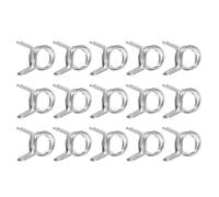 sourcing map 15Pcs 8mm/0.32inch Inner Dia Double Wire Spring Hose Clamp, Stainless Steel Adjustable Spring Clips for Hose Fuel Line Silicone Tube Water Pipe Air Pipe