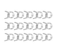 sourcing map 15Pcs 9mm/0.35inch Inner Dia Double Wire Spring Hose Clamp, Stainless Steel Adjustable Spring Clips for Hose Fuel Line Silicone Tube Water Pipe Air Pipe