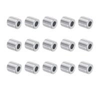 sourcing map 15pcs Aluminum Spacer 5mm Bore x 10mm OD x 10mm Length Screw Standoff Bushing Plain Finish Round Metal Spacer for M5 Screws Bolts and Rods