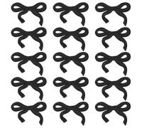 sourcing map 15Pcs Bow Iron on Patches Cute Bow Embroidered Patches Applique Sew on Patches for DIY Crafts Clothing Repairing Bag Hat Decoration,Black,3x2 Inch