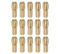 sourcing map 15pcs Brass Collet 0.5mm Brass Drill Chucks Mini Electric Grinder Quick Change Drill Chuck Bit Sets for Rotary Tools, 4.8mm Shank Diameter