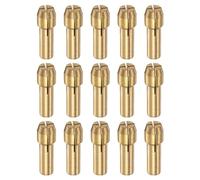 sourcing map 15pcs Brass Collet 1mm Brass Drill Chucks Mini Electric Grinder Quick Change Drill Chuck Bit Sets for Rotary Tools, 4.3mm Shank Diameter