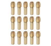 sourcing map 15pcs Brass Collet 2.4mm Brass Drill Chucks Mini Electric Grinder Quick Change Drill Chuck Bit Sets for Rotary Tools, 4.3mm Shank Diameter