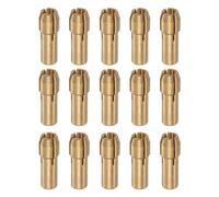 sourcing map 15pcs Brass Collet 3.2mm Brass Drill Chucks Mini Electric Grinder Quick Change Drill Chuck Bit Sets for Rotary Tools, 4.8mm Shank Diameter