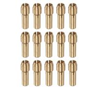 sourcing map 15pcs Brass Collet 3mm Brass Drill Chucks Mini Electric Grinder Quick Change Drill Chuck Bit Sets for Rotary Tools, 4.3mm Shank Diameter