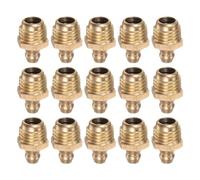 sourcing map 15pcs Brass Straight Grease Fitting M12x1.5mm Metric Thread Hydraulic Grease Nipple Accessories for Car