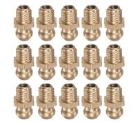 sourcing map 15pcs Brass Straight Grease Fitting M6x0.75mm Metric Thread Hydraulic Grease Nipple Accessories for Car