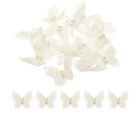 sourcing map 15pcs Butterfly for Craft, 3D Organza Butterfly Embroidered Lace Trim Double Layers Applique Sewing Craft for DIY Wedding Bride Hair Accessories Hat Bag, Light Beige
