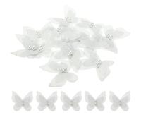 sourcing map 15pcs Butterfly for Craft, 3D Organza Butterfly Embroidered Lace Trim Double Layers Applique Sewing Craft for DIY Wedding Bride Hair Accessories Hat Bag, Gray