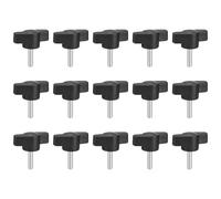 sourcing map 15Pcs Clamping Screw Knob, M4 x 16mm Metric Carbon Steel t Shaped Thumb Screws Handle for Quick Remove Hand Tightening Knob Replacement