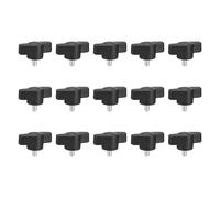 sourcing map 15Pcs Clamping Screw Knob, M4 x 8mm Metric Carbon Steel t Shaped Thumb Screws Handle for Quick Remove Hand Tightening Knob Replacement
