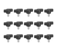 sourcing map 15Pcs Clamping Screw Knob, M6 x 10mm Metric Carbon Steel t Shaped Thumb Screws Handle for Quick Remove Hand Tightening Knob Replacement