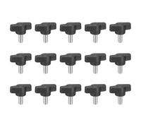 sourcing map 15Pcs Clamping Screw Knob, M6 x 12mm Metric Carbon Steel t Shaped Thumb Screws Handle for Quick Remove Hand Tightening Knob Replacement