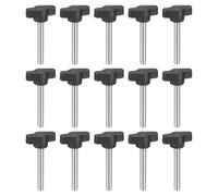 sourcing map 15Pcs Clamping Screw Knob, M6 x 40mm Metric Carbon Steel t Shaped Thumb Screws Handle for Quick Remove Hand Tightening Knob Replacement