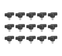 sourcing map 15Pcs Clamping Screw Knob, M6 x 8mm Metric Carbon Steel t Shaped Thumb Screws Handle for Quick Remove Hand Tightening Knob Replacement