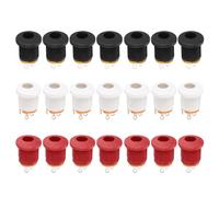 sourcing map 15pcs DC Power Jack, 30V 0.5A 3 Pin DC5521 5.5x2.1mm Female Barrel Jack Panel Mount Connector for Guitar, Car Audio, Power Supply, Black, Red, White
