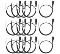 sourcing map 15pcs DC Power Pigtails Cable, 5.5 x 2.1mm Female Barrel Plug Connector to Bare Wire Open End for CCTV Camera, DVR, LED Strip, 50cm Black