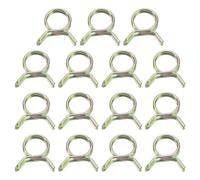 sourcing map 15Pcs Double Wire Spring Hose Clamps, 10mm Inner Dia Fit 10-11mm OD Hose Fuel Line Silicone Tube Clips, Color Zinc