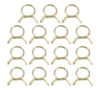 sourcing map 15Pcs Double Wire Spring Hose Clamps, 12mm Inner Dia Fit 12-13.5mm OD Hose Fuel Line Silicone Tube Clips, Color Zinc