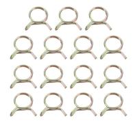 sourcing map 15Pcs Double Wire Spring Hose Clamps, 23mm Inner Dia Fit 23-25mm OD Hose Fuel Line Silicone Tube Clips, Color Zinc