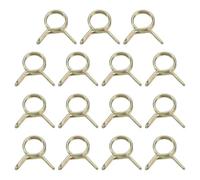 sourcing map 15Pcs Double Wire Spring Hose Clamps, 6mm Inner Dia Fit 6-7mm OD Hose Fuel Line Silicone Tube Clips, Color Zinc