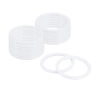 sourcing map 15Pcs Dream Catcher Rings, 2.4" Plastic Macrame Wreath Floral Round Hoop, Plastic Circle O Rings for DIY Crochet Craft Making, Wedding Wreath, Wall Hanging Decor, White