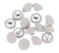 sourcing map 15Pcs Fabric Cloth Covered Button, 10mm 16L Metal Shank Round Decorative Sewing Buttons Fabric Covered Button for Coat Dress Sweater Cardigan Hats Crafts Making, Beige