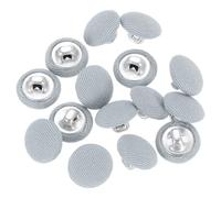 sourcing map 15Pcs Fabric Cloth Covered Button, 10mm 16L Metal Shank Round Sewing Buttons Fabric Covered Button for Coat Dress Sweater Hats Crafts Making, Light Blue