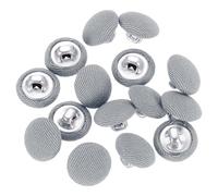 sourcing map 15Pcs Fabric Cloth Covered Button, 10mm 16L Metal Shank Round Sewing Buttons Fabric Covered Button for Coat Dress Sweater Hats Crafts Making, Gray