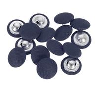 sourcing map 15Pcs Fabric Cloth Covered Button, 15mm 24L Metal Shank Round Sewing Buttons Fabric Covered Button for Coat Dress Sweater Hats Crafts Making, Navy Blue