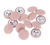 sourcing map 15Pcs Fabric Cloth Covered Button, 15mm 24L Metal Shank Round Sewing Buttons Fabric Covered Button for Coat Dress Sweater Hats Crafts Making, Pink