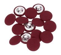 sourcing map 15Pcs Fabric Cloth Covered Button, 18mm 28L Metal Shank Round Sewing Buttons Fabric Covered Button for Coat Dress Sweater Hats Crafts Making, Wine Red