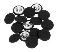 sourcing map 15Pcs Fabric Cloth Covered Button, 18mm 28L Metal Shank Round Sewing Buttons Fabric Covered Button for Coat Dress Sweater Hats Crafts Making, Black