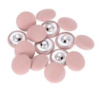 sourcing map 15Pcs Fabric Cloth Covered Button, 18mm 28L Metal Shank Round Sewing Buttons Fabric Covered Button for Coat Dress Sweater Hats Crafts Making, Pink
