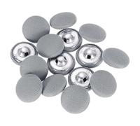 sourcing map 15Pcs Fabric Cloth Covered Button, 18mm 28L Metal Shank Round Sewing Buttons Fabric Covered Button for Coat Dress Sweater Hats Crafts Making, Gray