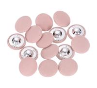 sourcing map 15Pcs Fabric Cloth Covered Button, 20mm 32L Metal Shank Round Sewing Buttons Fabric Covered Button for Coat Dress Sweater Hats Crafts Making, Pink