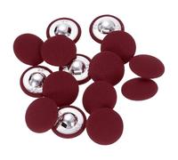 sourcing map 15Pcs Fabric Cloth Covered Button, 20mm 32L Metal Shank Round Sewing Buttons Fabric Covered Button for Coat Dress Sweater Hats Crafts Making, Wine Red
