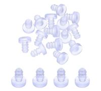 sourcing map 15Pcs Glass Table Top Bumpers with Stem, 9mm/0.35" Clear Anti-Slip Pads Rubber Grippers Table Spacers for Furniture 5mm/0.2" Hole