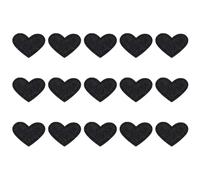 sourcing map 15Pcs Heart Iron on Patches Black Embroidered Applique Sew on Patches for DIY Crafts Clothing Repairing Bag Hat Decoration,0.98Inch