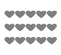 sourcing map 15Pcs Heart Iron on Patches Gray Embroidered Applique Sew on Patches for DIY Crafts Clothing Repairing Bag Hat Decoration, 0.98Inch