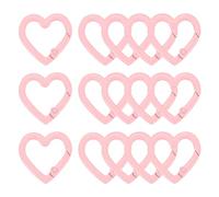 sourcing map 15Pcs Heart-Shaped Trigger Snap Clip Keyrings Spring Buckle Snap Hook Clip for Keychains Bag Purse Handbag, Pink
