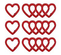 sourcing map 15Pcs Heart-Shaped Trigger Snap Clip Keyrings Spring Buckle Snap Hook Clip for Keychains Bag Purse Handbag, Red