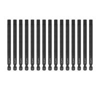 sourcing map 15pcs Hex Head Wrench Drill Bit 6mm(H6) Metric 1/4" Hex Shank 4"(100mm) Length S3 Steel Magnetic Industrial Grade Hexagon Electric Screwdriver Drill Bits