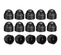 sourcing map 15Pcs Hex Nut Cover, M14x22x27mm Plastic Dome Nut Protection Cap Hex Screws Bolt Covers for Indoor Outdoor Furniture Automotive Bolts Decoration, Black