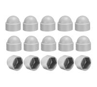 sourcing map 15Pcs Hex Nut Cover, M16x24x27mm Plastic Dome Nut Protection Cap Hex Screws Bolt Covers for Indoor Outdoor Furniture Automotive Bolts Decoration, Gray